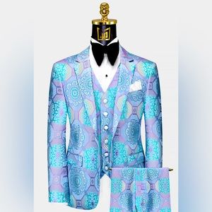 Purple & Turquoise Mandala Suit – 3 Piece